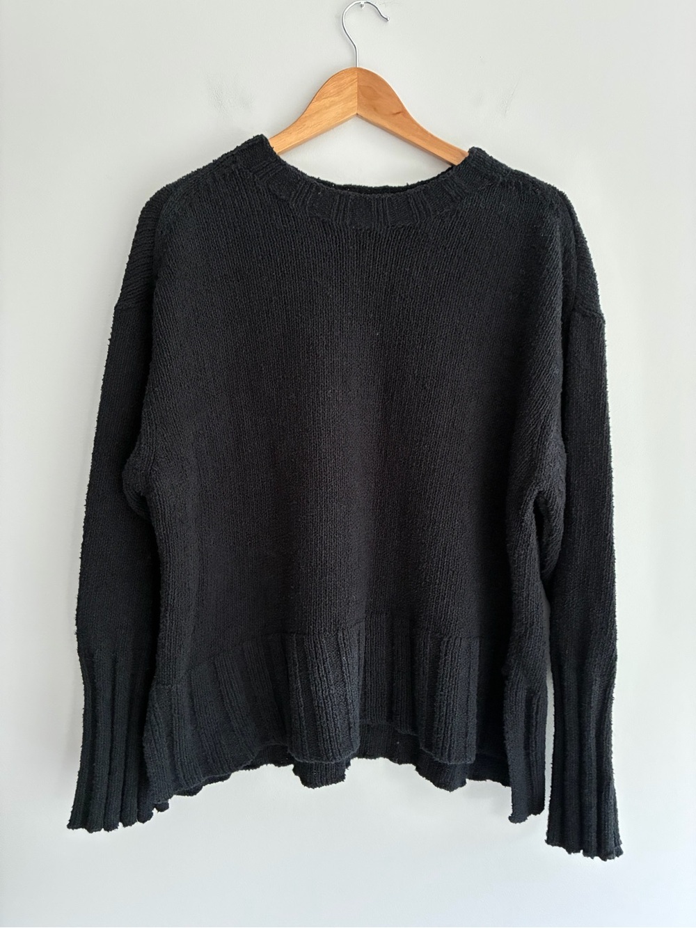 J. Crew Black Crewneck Heavyweight Knit Sweater Extra Large